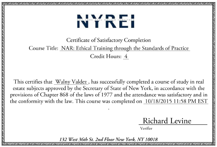 Picture of Certificate #3